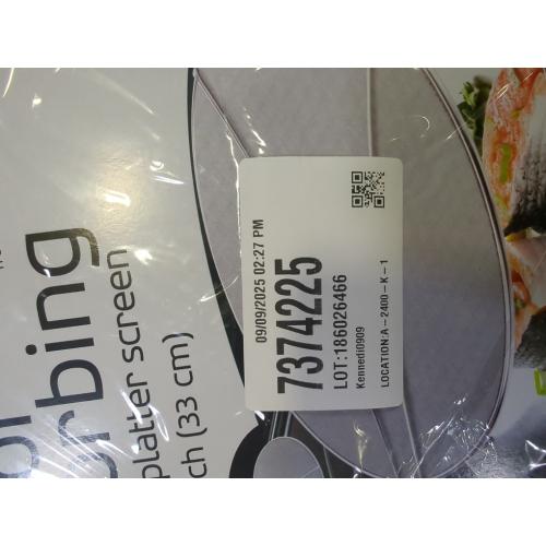 Silver 13 Amco Stainless-Steel Odor Absorbing Splatter Screen with Foldable Handles, 13-Inch Stainless Steel Grease Splatter Guard, Fine Mesh for Frying Pan