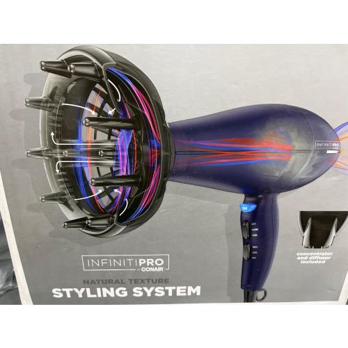 Conair Infinite Pro Texture Navy Blue Hair Dryer Temperature Control Hair Dryer