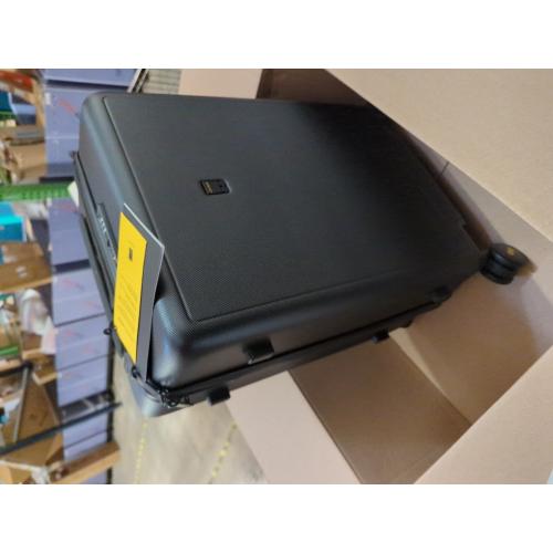 LEVEL8 Hard Shell Carry on Luggage Airline Approved, Carry-on Suitcases with Wheels, Lightweight Luminous Textured Hardside Travel Bag with Tsa Lock, 20 Inch, Black