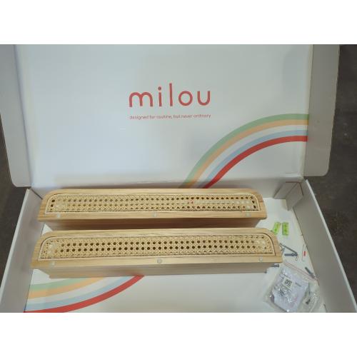 2pk Rattan Wall Shelf, Natural Boho Bookshelves for Wall, Modern Wooden Wicker Shelf, Cute Nursery Shelves, Floating Shelves for Kids Room, Living Room, Bedroom