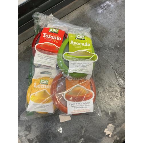 Joie Food Saver Set, Avocado, Tomato, Onion, and Lemon Stretch Pods, Silicone, One Size, 4 Count