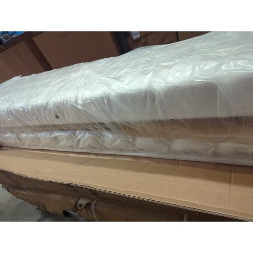 Cream Dulane Chenille / Velvet Upholstered Sleigh King Bed with Scroll Wingback Headboard