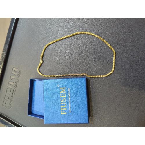Fiusem Gold Plated Wheat Chain Necklace for Men, 2/2.5/3/4/5mm Gold Stainless Steel Necklace Chains for Men and Women 16-28 Inch, Jewelry Gift