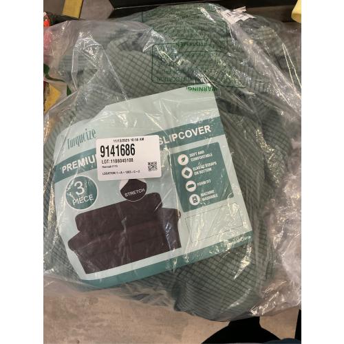 Turquoize 3 Piece Sofa Covers for 2 Cushion Couch Sofa Slipcover Soft Couch Cover for Dogs-Washable Sofa Furniture Covers with 2 Individual Cushion Covers, Jacquard Fabric (Loveseat, Dark Cyan)