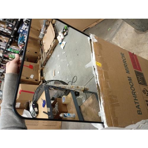 Kosmonia 20x16 Bathroom Vanity Mirror for Wall, Aluminum Framed, Farmhouse Rectangle, Anti-Rust, HD Reflection Anti-Desilvering, Distortion Free, Tempered and Shatter-Proof Wall Mounted Mirror, Black