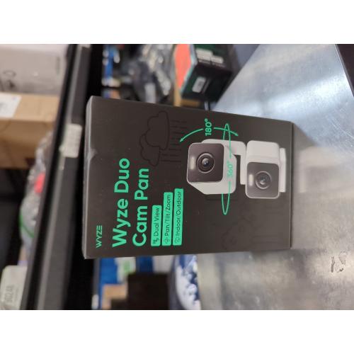 Pan Cam Duo, Dual Cam Indoor/Outdoor, Plug-in 2K Security Camera with Pan/Tilt/Zoom, Color Night Vision, and Spotlight
