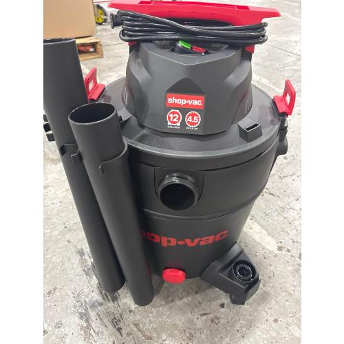 Shop-Vac 12 Gallon Wet/Dry Shop Vacuum, 4.5 Peak HP, Ideal for Home, Garage, and Workshop Cleaning