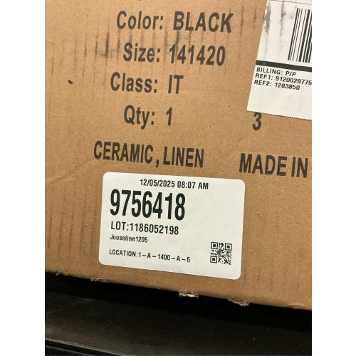 Nourison Home 23 Black Vintage Distressed Ceramic Pot Table Lamp for Bedroom, Living Room, End Table, with White Tapered Drum Shade