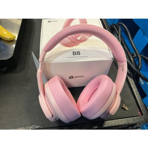 Picun B8 Headphones Wireless Bluetooth, 120H Bluetooth Headphone Over Ear with 3EQ Music Modes, Hands-Free Calls, Deep Bass Headphones for Travel Home Office Cellphone PC (Pink)