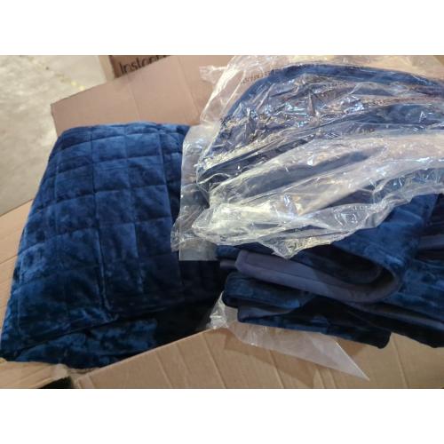 RECYCO Luxury Velvet Quilt Set King Size, Lightweight Velvet Comforter Set, Oversized Bedspread Coverlet Quilted Bedding Set, with 2 Matching Pillow Shams, for All Season, Navy Blue