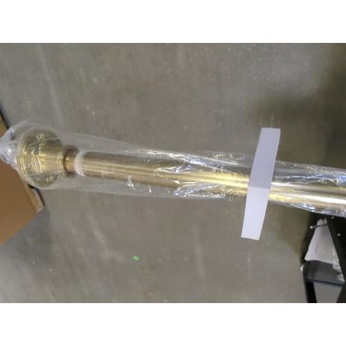 BRIOFOX Industrial Shower Curtain Rod - 2-in-1 Design Tension Curtain Rod - Never Rust Non-Slip 43 to 72 Inch Metal Steel, Gold Window Curtain Rod