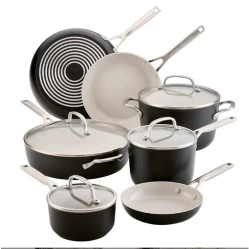 KitchenAid Hard-Anodized Ceramic Non-Stick Cookware Set, 11-piece, Black