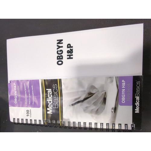 White OBGYN H&P Notebook Medical History and Physical Notebook, 100 Medical templates with Perforations