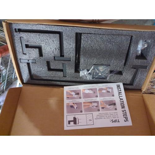 10-Piece 23.6 Inch Matte Black Bathroom Accessories Set, Bathroom Hardware Set, SUS304 Stainless Steel Bath Towel Bar Set, Toilet Paper Holder with Shelf, Towel Hooks, Towel Rings Wall Mounted