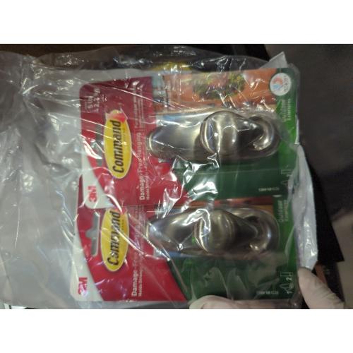 Command Outdoor Metal Hook, 1 Hook, 2 Strips, Water-Resistant Strips (FC13-BN-AWES)