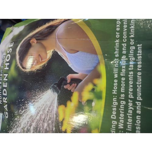 Garden Hose 100FT, Non-Expanding, Lightweight Hose With 8 Function Nozzle, Leak-Proof, No-Knot, Easy to Carry, Wear-Resistant, Sturdy, Flexible, 3/4GHT, Water Hose for Yard, Garden, Outdoor