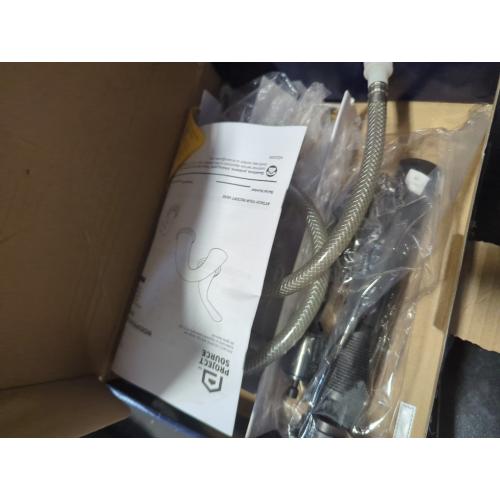 Project Source Dover Brushed Nickel 2-Handle Widespread WaterSense Bathroom Sink Faucet with Drain