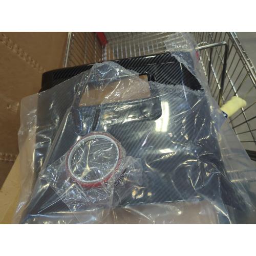 BLACK AND RED CARBON FIBER Keptrim Rear Center Console Air Conditioning Outlet Vent Panel Trim Interior Cover for Ford F150 2021 2022 2023 2024 2025, ABS Carbon Fiber, 1pc