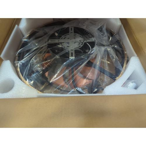 Color Brown and Black Caged Ceiling Fan with Light, Modern Fandelier Flush Mount Ceiling Fans with Lights and Remote, Farmhouse Low Profile Bladeless Ceiling Fans with Lights for Bedroom, Living Room