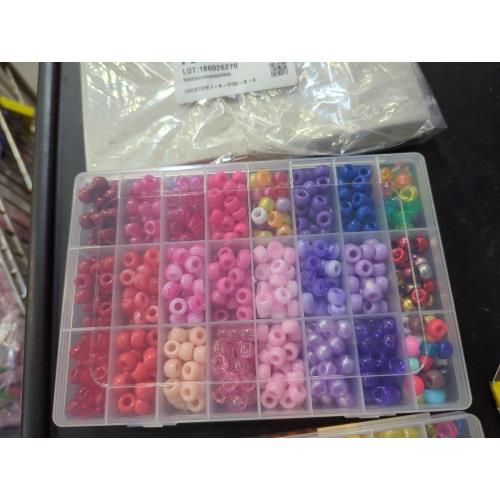 DOITOOL 1200pcs Beads Plastic Large Hole Beads DIY Jewelry Making for Bracelets Necklace DIY Accessories