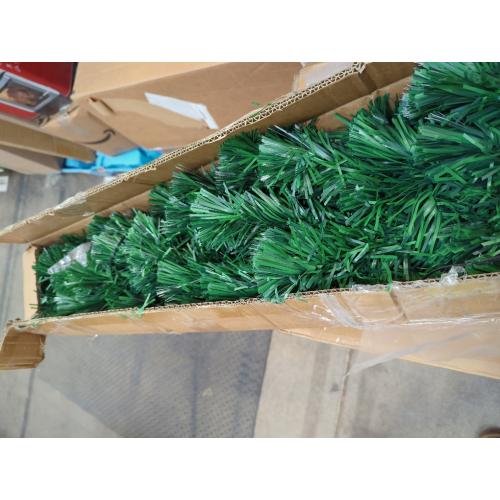 Prsildan 5 FT Artificial Christmas Tree, Pre-Lit Optical Fiber Xmas Trees with Multicolor LED Lights, Snowflakes & Top Star, Lighted Christmas Tree Holiday Home Decor