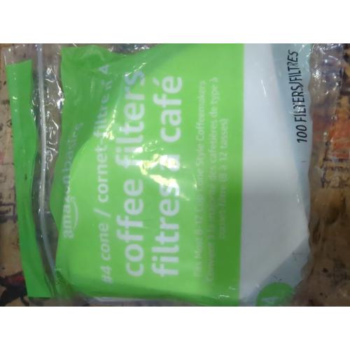 Amazon Basics Basket Coffee Filters for 8-12 Cup Coffee Makers, White, 200 Count