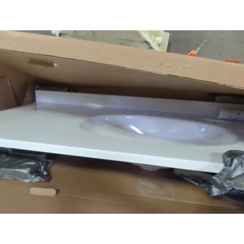 Project Source Cultured Marble Vanity Tops 49-in x 22-in White Cultured Marble Integral Single Sink 3-Hole Bathroom Vanity Top