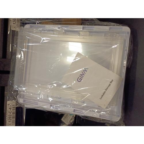 Clear Lockable Storage Box for Food，Tech and Home Safety, Medicine Lock Box for Safe Medication,Lockable Storage Bin，Refrigerator Storage Bins, Tablet Phone Jail Lock Box (Clear)