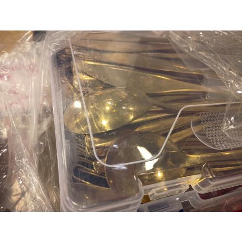 240 Pcs Gold Silverware Set for 80 - Stainless Steel Flatware Cutlery Set Include Forks, Knives & Spoons for Wedding Parties, Kitchen, Restaurant - Dishwasher Safe