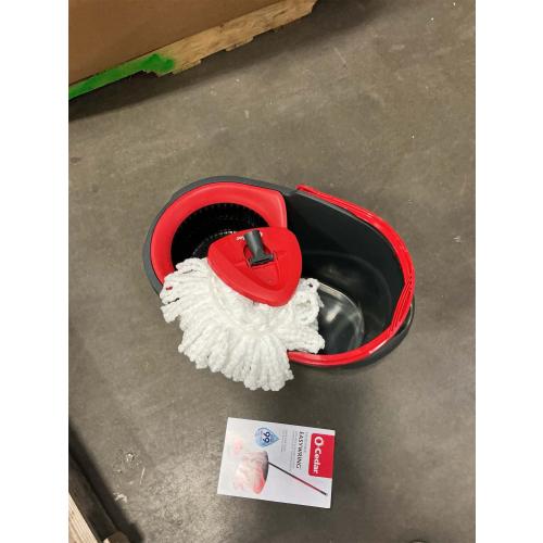 O-Cedar EasyWring Microfiber Spin Mop, Bucket Floor Cleaning System, Red, Gray, Standard