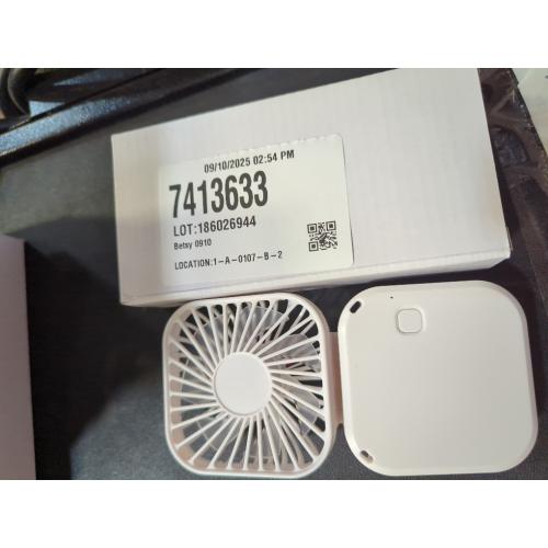 Portable Fan Foldable Mini Handheld Hanging Neck Fan with Lanyard USB Rechargeable Hands Free 3 Wind Speed Desk Fan Indoor Outdoor (White)