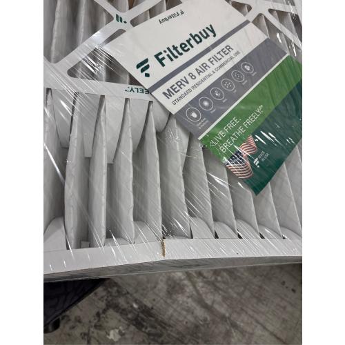 Filterbuy 20x25x5 Air Filter MERV 8 Dust Defense (2-Pack), Pleated HVAC AC Furnace Air Filters for Honeywell FC100A1037, Lennox X6673, Carrier, & More (Actual Size: 19.88 x 24.75 x 4.38 Inches).   (. See the pictures is new but one have little cut )