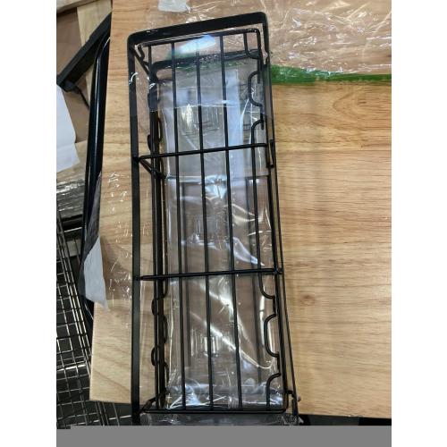 Black Shower Caddy – Rustproof Stainless Steel Bathroom Organizer Shelf with Hooks & Adhesive Mount – No-Drill, Waterproof, Wall-Mounted Storage Rack for Shampoo, Conditioner, Soap & More