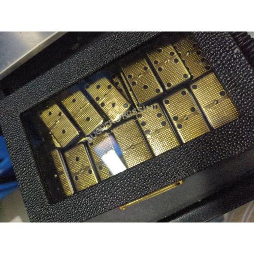 Bucher&Rossini Metal Surface Dominoes Set Double 6 for Adults and Kids - Classic 28Pieces Gold Metal Surface Domino's Game Set Idea Gift Present for Domino Players or Family Game Night