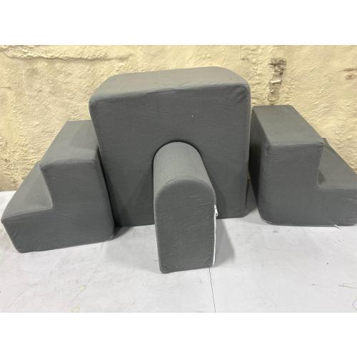 Foam Climbing Blocks 4Pcs Soft Play Equipment Luxury Corduroy Fabric, Toddler Climbing Playset Indoor Soft Play Climbing for Toddlers, Lightweight Climbing Blocks  ( grey )
