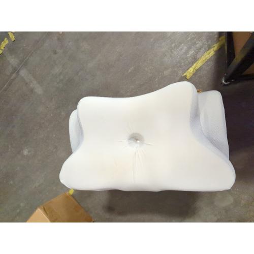 White and Grey Neck Pillow Cervical Memory Foam Pillows, Cooling Contour Pillow for Neck Pain Relief, Ergonomic Orthopedic Bed Pillow for Side Back Stomach Sleepers with Breathable Pillowcase