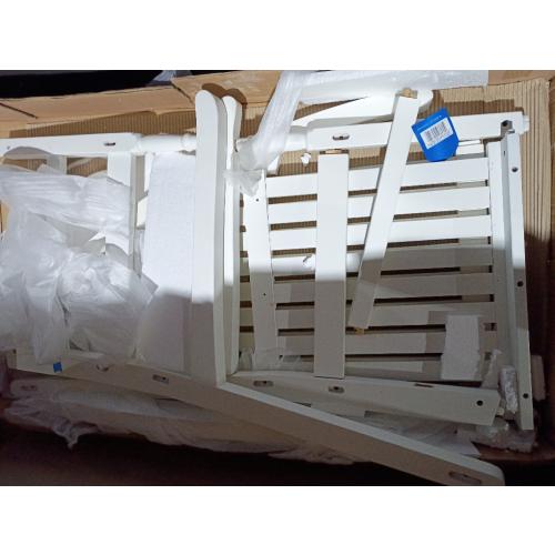International Caravan Highland White Wood Frame Rocking Chair with Slat Seat