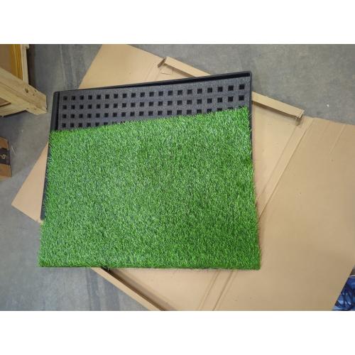 Dog Grass Pad with Tray, 34''X23'' Large Artificial Turf Grass Potty, Reusable Puppy Pee Pads for Dogs, Portable Dog Litter Box for Indoor/Outdoor Potty Training Toilet