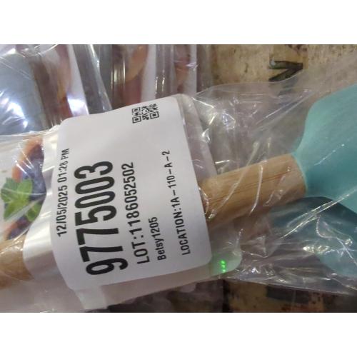 3 Pack...KitchenAid Bamboo Handle Mixer Spatula Aqua Sky