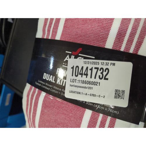 All-Clad Striped Dual Kitchen Towel in Chili 2 pack