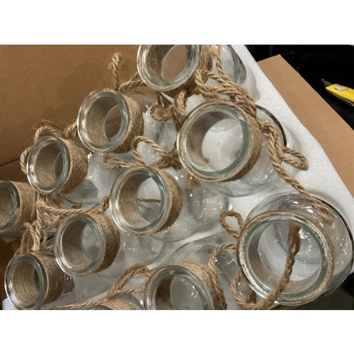 Set of 12 Vintage Glass Vases for Flowers Farmhouse Clear Glass Vases for Centerpieces Small Flower Vases with Twine Ties for Wedding, Parties & Home Decor