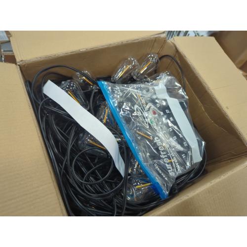 Size 60ft Stright Solar Powered String Light 240FT with Remote Control 8 Light Modes, Weatherproof Shatterproof ST38 LED Bulb, Total 60 Sockets, 1 to 4 Splitter cord String Lights (End to End 60FT, Total 240FT)