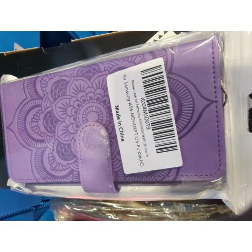 Asuwish Phone Case for Samsung Galaxy A56 5G Wallet Cover with Tempered Glass screen purple