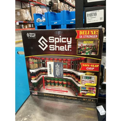 Spicy Shelf Deluxe - Expandable Spice Rack and Stackable Cabinet & Pantry Organizer (1 Set of 2 Shelves) - As seen on TV Deluxe (Spicy Shelf Organizer) - Pantry Organization - Pantry Spice Organizer