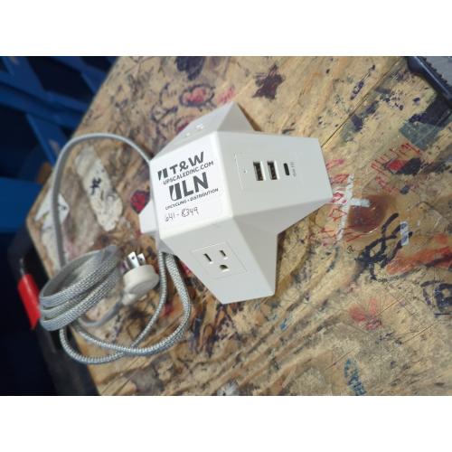 Tower Surge Protector Power Strip, NVEESHOX 9 AC Outlets with 4 USB Ports (1 USB C) 3-Side Triangle Outlets with USB Ports,6.5 Ft,Flat Plug, Charging Station with Surge Protection