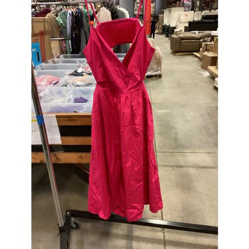 SIZE LARGE The Drop Women's Makenna Strappy Cross-Front Smocked-Back Midi Dress