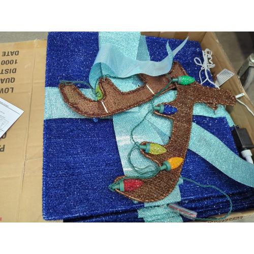 Holiday Living 4-ft Animatronic LED Reindeer in Giftbox Yard Decoration