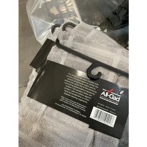 3- pack of All-Clad Solid Kitchen Towel: Highly Absorbent, Super Soft Long Lasting - 100% Cotton, 17x30 Tea Towel for Cleaning & Drying Dishes, Pans, Glassware, or Countertops, (1-Pack), Titanium Gray