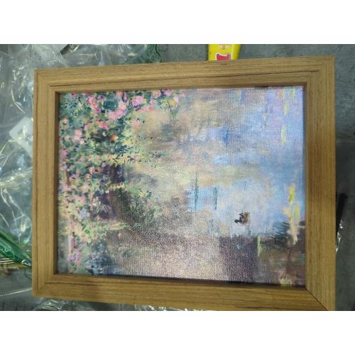 Wojuin Monet Impressionist Flower Arch Framed Canvas Wall Art 8x10 inches