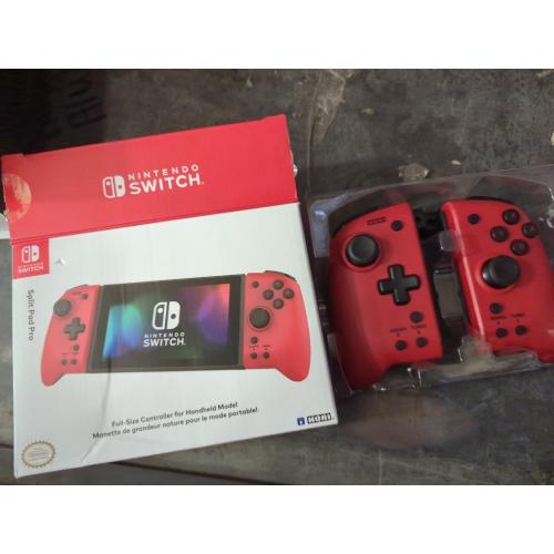 Hori Nintendo Switch Split Pad Pro (Red) Ergonomic Controller for Handheld Mode - Officially Licensed By Nintendo
